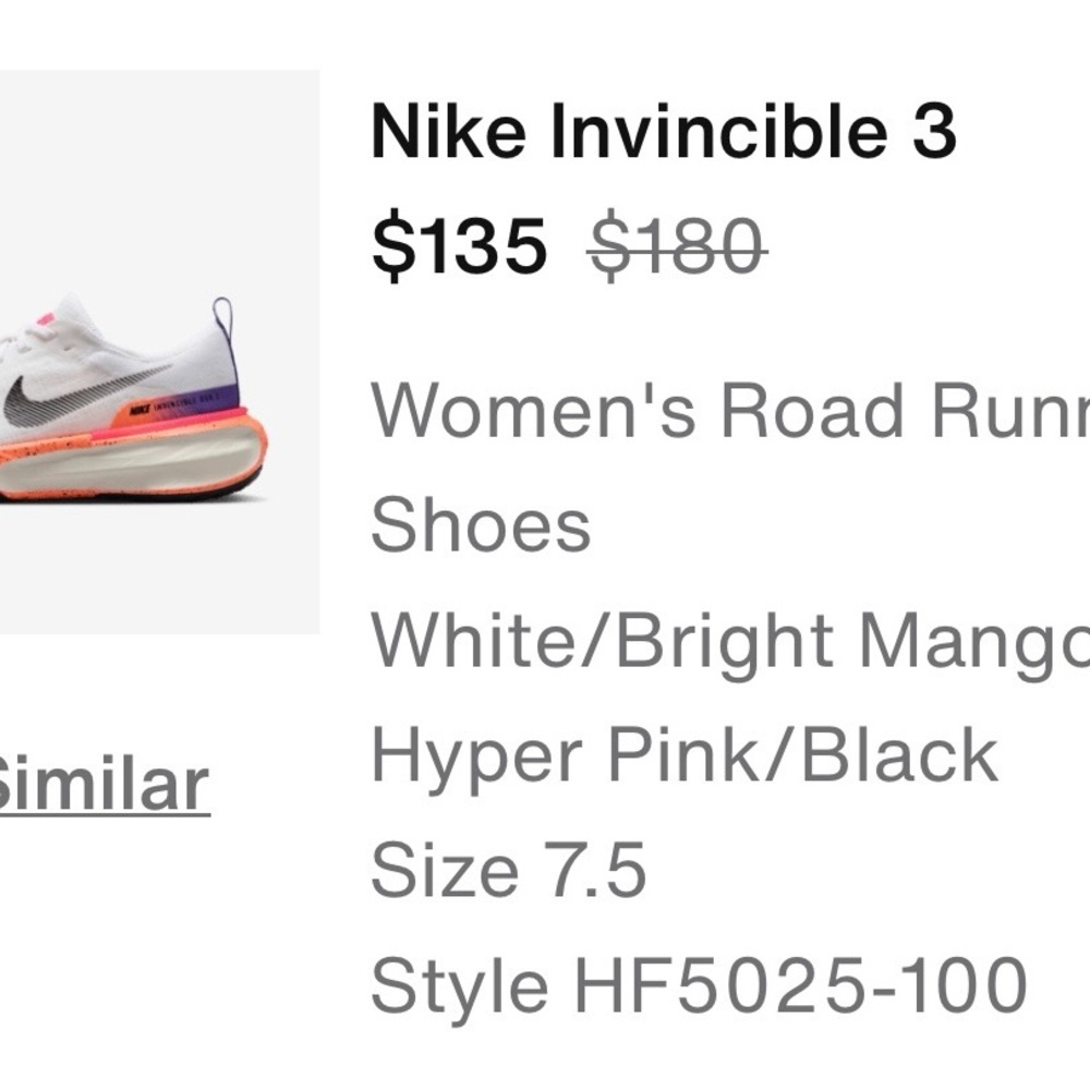 Nike Invincible 3 Women's Running Shoes - White, Pink, and Black